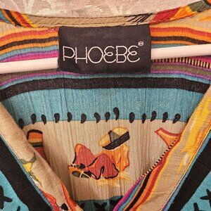 Phoebe 1980s Mexican motifs crinkle dress sombreros ollas caballeros! See meas